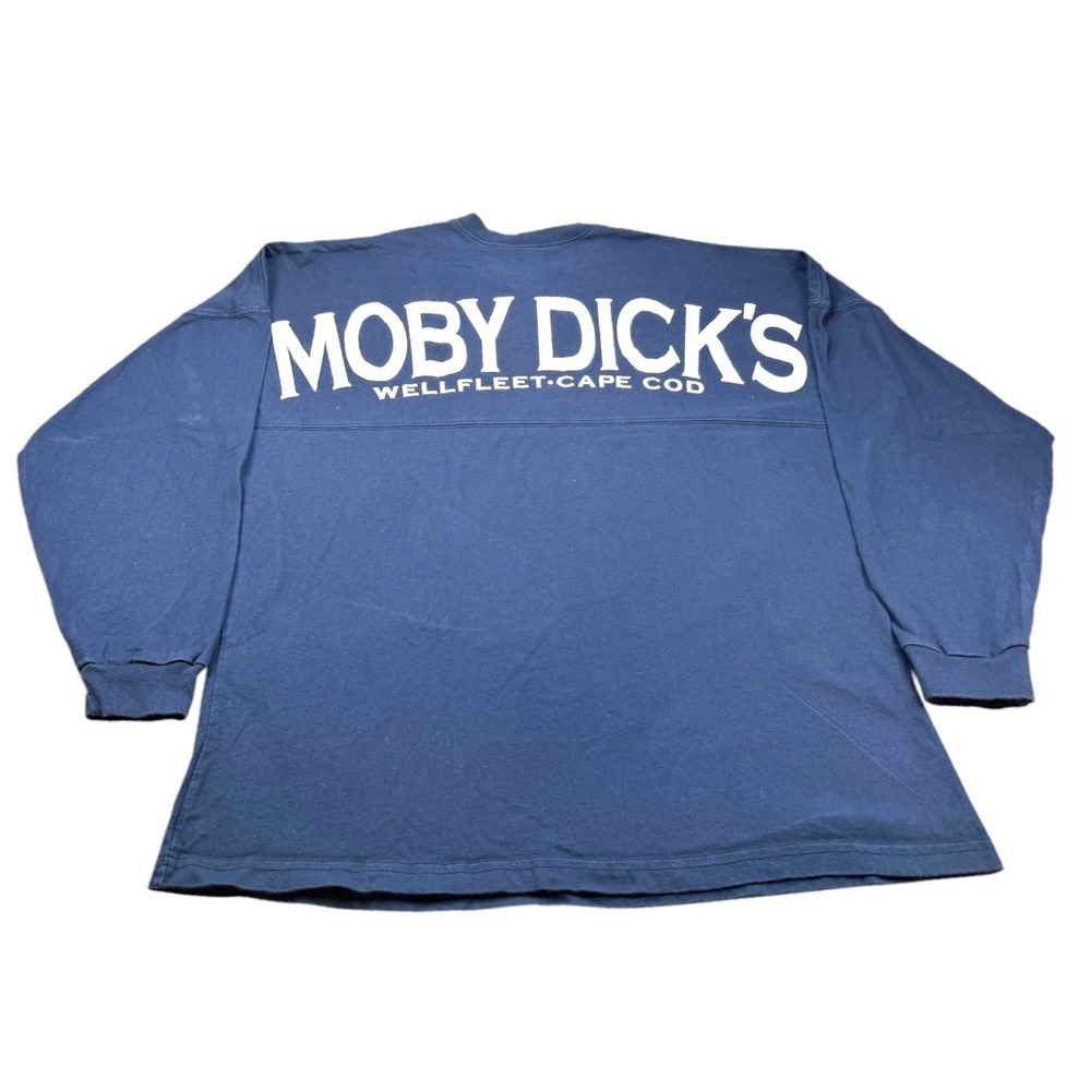 Vtg 90s Moby Dick's Wellfleet Cape Cod Long Sleeve Shirt XL USA Made Faded Black
